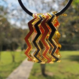 Navy & Peachy Orange Bangle Bracelets by M…